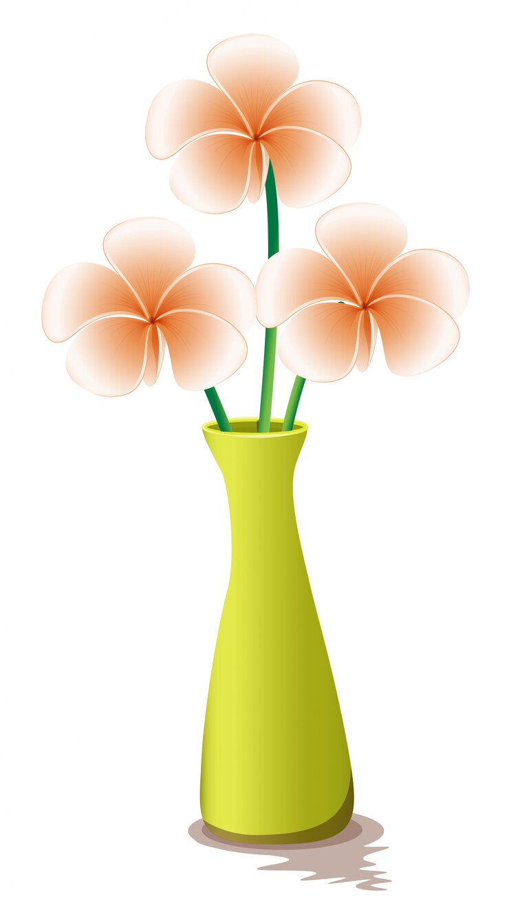 Vettore gratuito fiori in un vaso giallo
