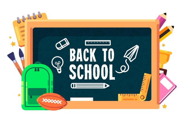 Flat back to school background (Ritorno alla scuola)