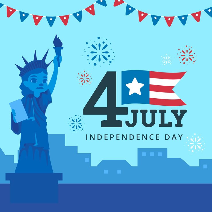 Vettore gratuito flat design usa independence day concept
