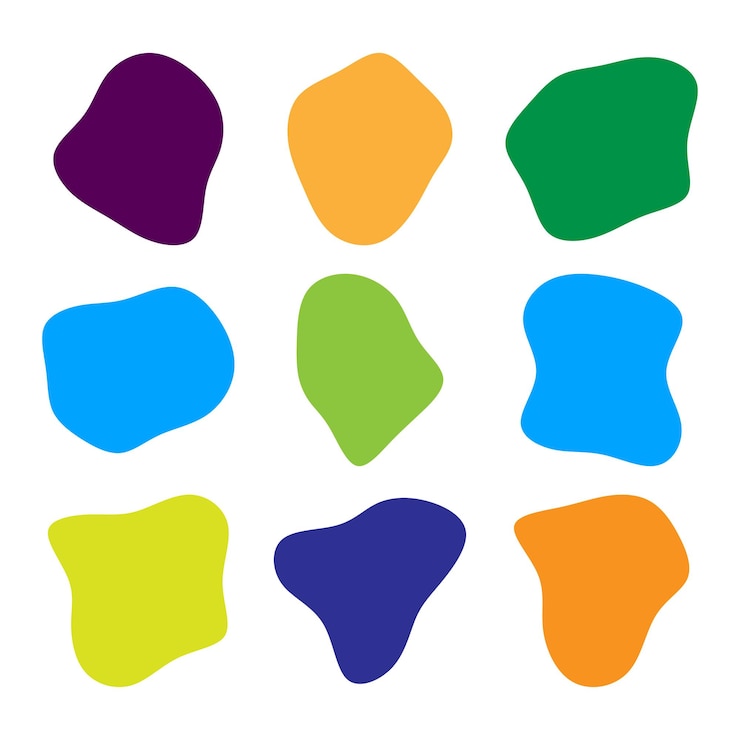 Vettore gratuito fluido astratto colorato disegnato a mano elemento creativo di forme di macchie organiche