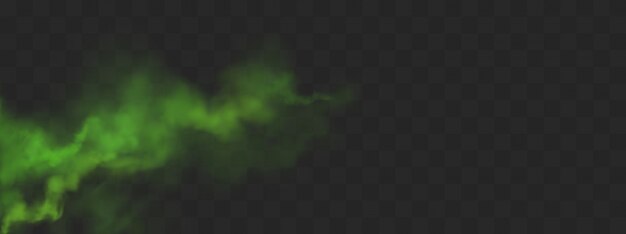 Flusso di smog verde di cattivo odore o vapore tossico