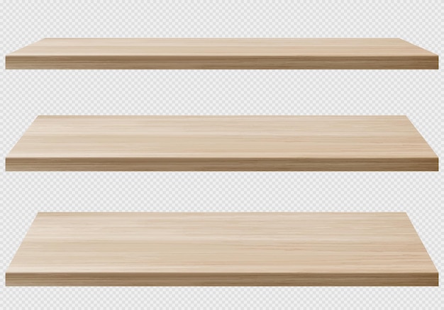 Fogli di legno realistici png impostano la vista prospettica