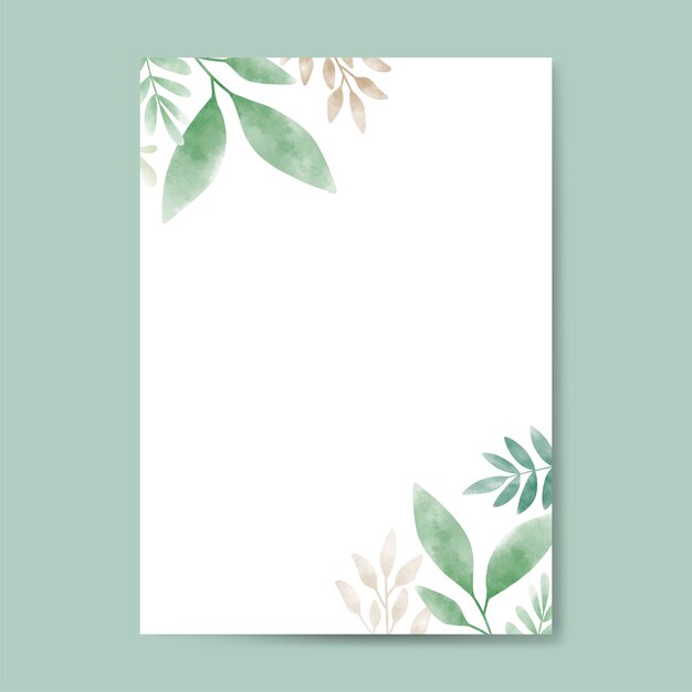 Foglie di acquerello con design dello spazio della copia