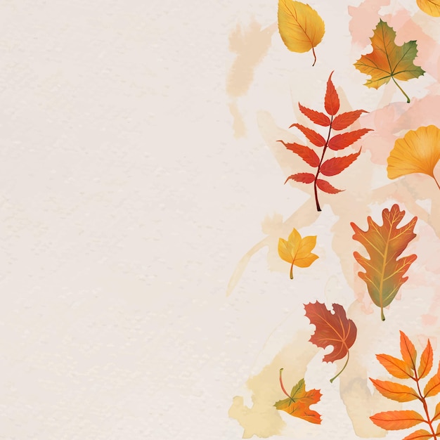 Foglie di autunno sfondo beige vettoriale
