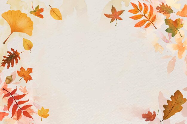 Foglie di autunno sfondo beige vettoriale