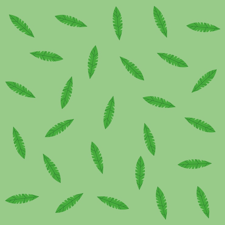 Vettore gratuito foglie verdi sfondo pattern