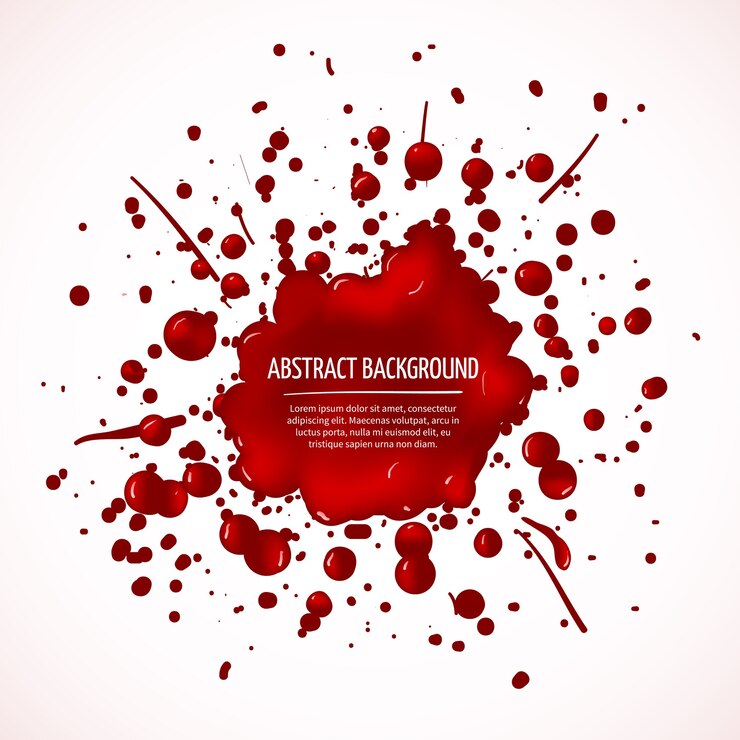 Vettore gratuito fondo astratto della spruzzata di sangue rosso. goccia di liquido, macchia di inchiostro, macchia e macchia, illustrazione vettoriale