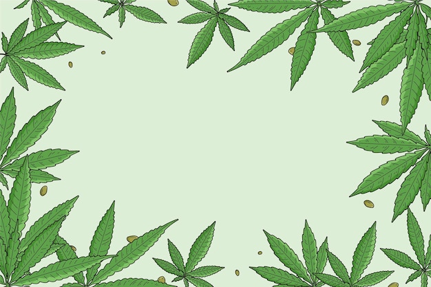 Fondo botanico della foglia della cannabis