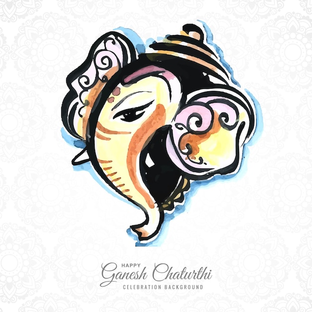 Fondo creativo artistico felice della carta di Ganesh Chaturthi