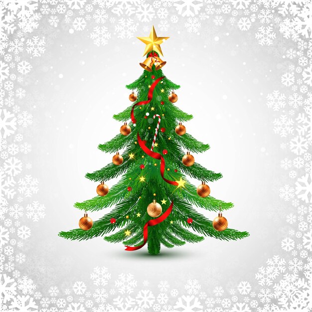 Fondo decorativo della cartolina d'auguri dell'albero di Natale di festa