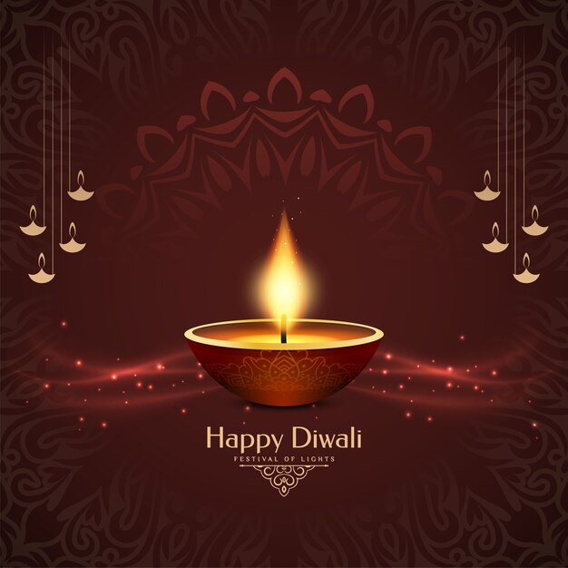 Fondo decorativo felice di festival culturale di Diwali