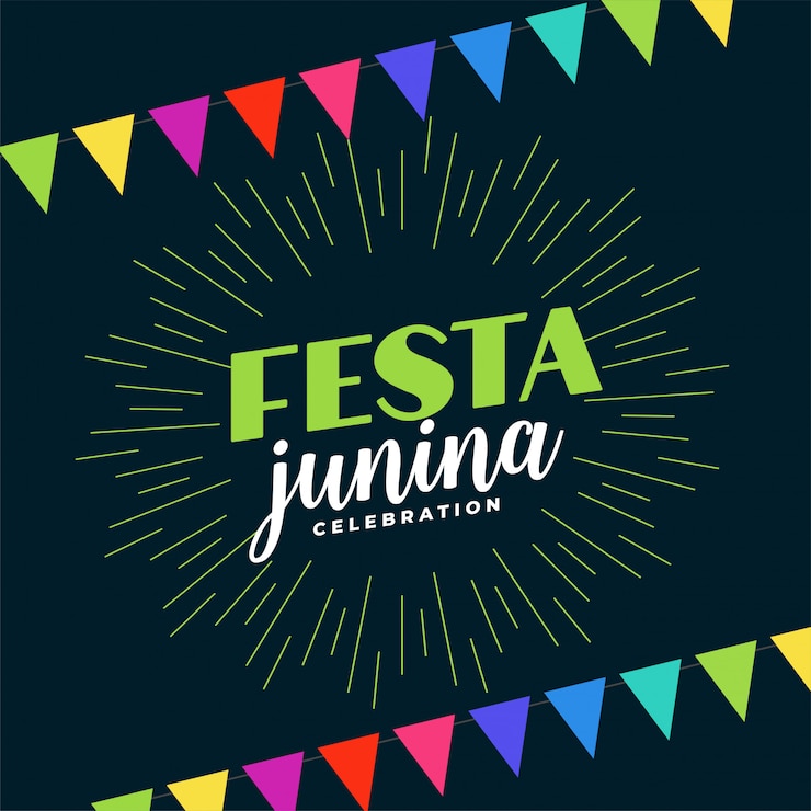Vettore gratuito fondo del festival di celebrazione di junina di festa del brasile giugno