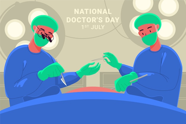 Fondo del giorno del medico nazionale disegnato a mano