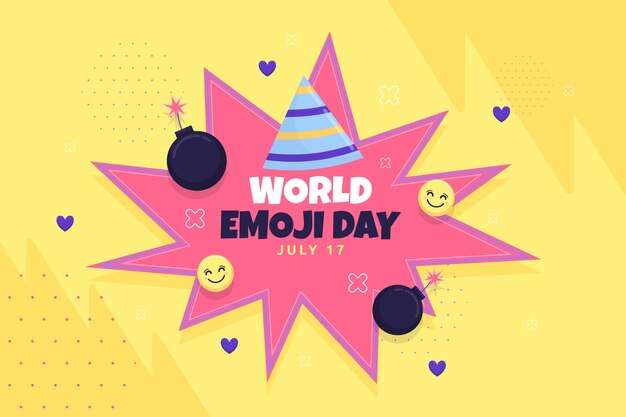Fondo del giorno delle emoji del mondo disegnato a mano