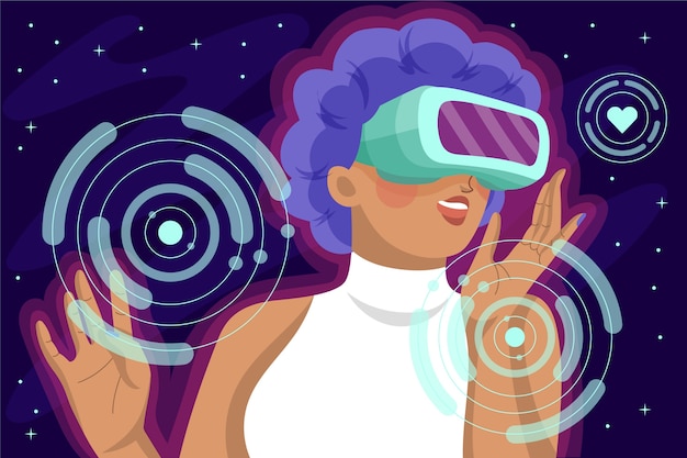 Fondo del metaverse di design piatto disegnato a mano