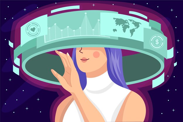 Fondo del metaverse di design piatto disegnato a mano