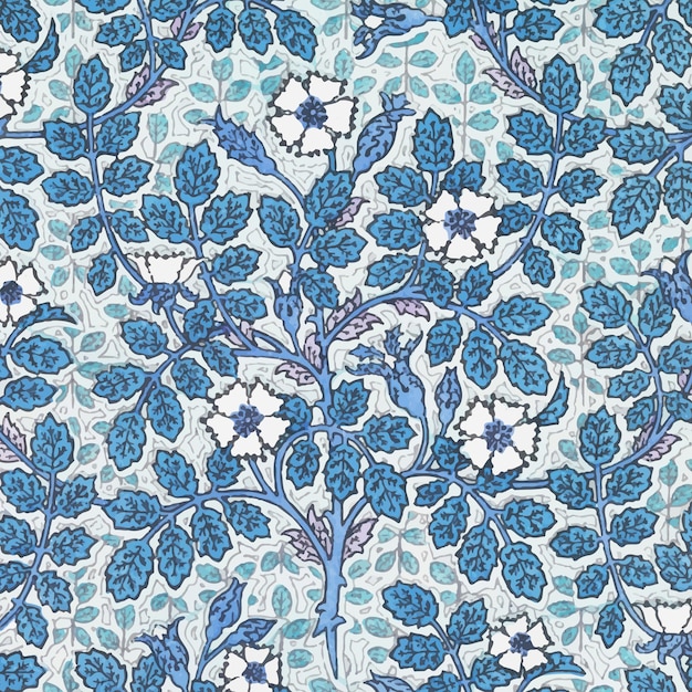 Fondo del modello del fiore di rosa selvatico in stile art nouveau