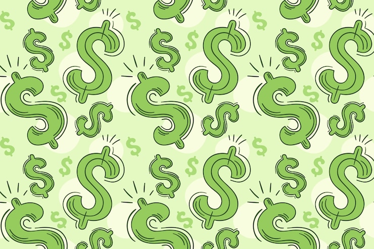 Vettore gratuito fondo del modello del segno del dollaro