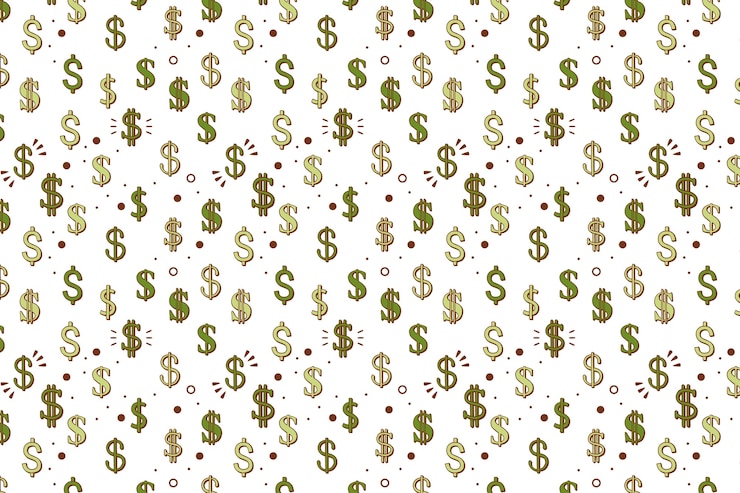 Vettore gratuito fondo del modello del segno del dollaro