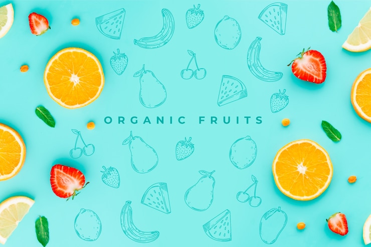 Vettore gratuito fondo del modello di frutta e verdura disegnata a mano
