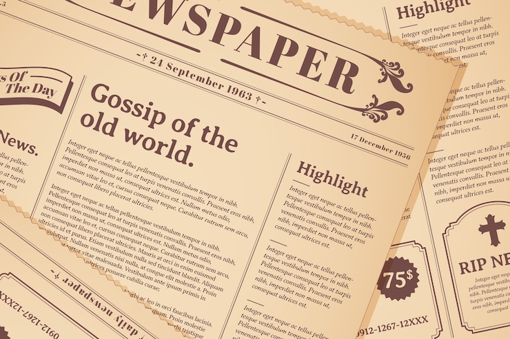 Vettore gratuito fondo del vecchio giornale disegnato a mano
