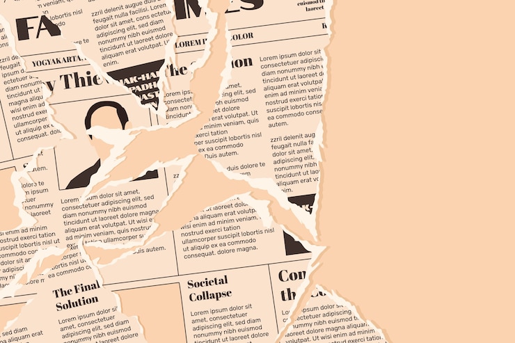 Vettore gratuito fondo del vecchio giornale disegnato a mano