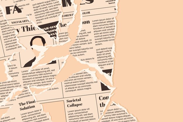 Fondo del vecchio giornale disegnato a mano