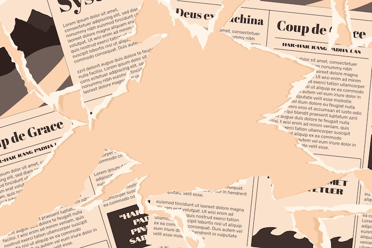 Vettore gratuito fondo del vecchio giornale disegnato a mano