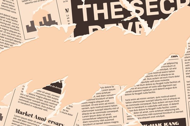 Fondo del vecchio giornale disegnato a mano