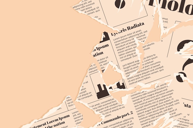 Fondo del vecchio giornale disegnato a mano