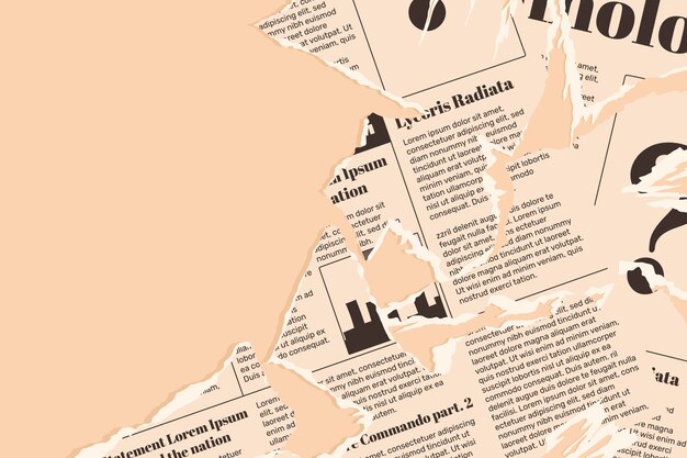 Fondo del vecchio giornale disegnato a mano
