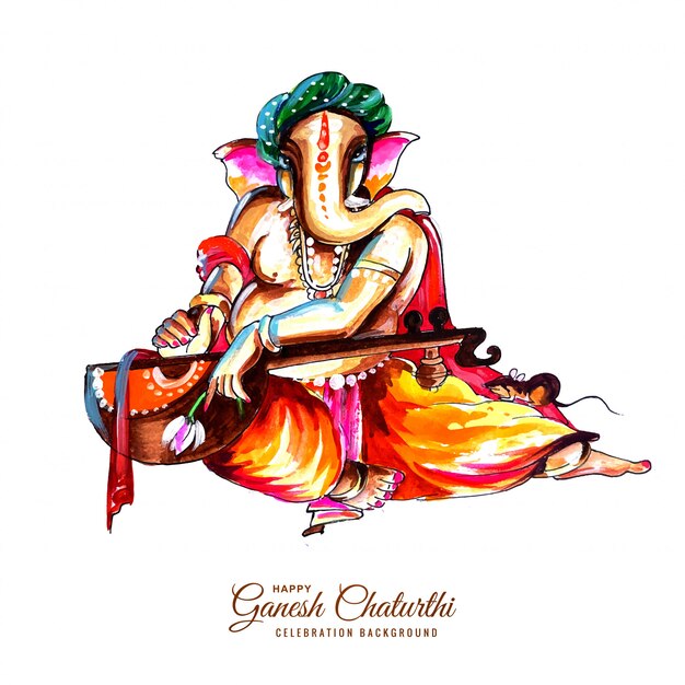 Fondo della carta del festival di chaturthi di Utsavganesh