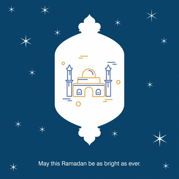 Fondo della cartolina d&#39;auguri di vettore di Ramadan Kareem