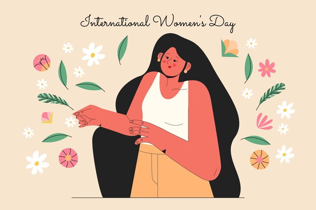 Fondo della giornata internazionale della donna disegnato a mano