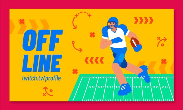 Fondo di contrazione di football americano di design piatto
