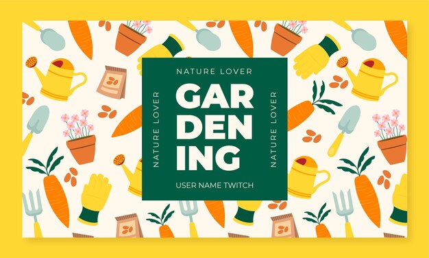 Fondo di contrazione di giardinaggio di design piatto disegnato a mano