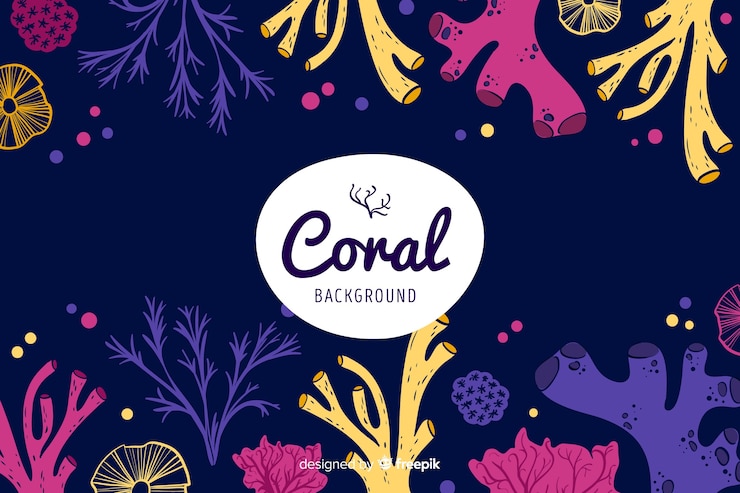 Vettore gratuito fondo di corallo scuro disegnato a mano