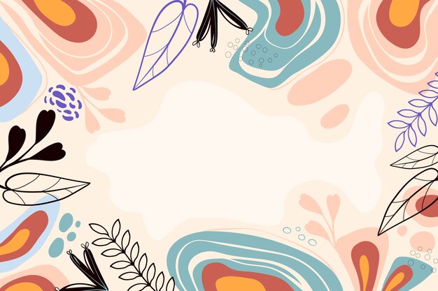 Fondo di doodle astratto di design piatto disegnato a mano