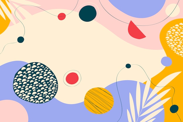 Fondo di doodle astratto di design piatto disegnato a mano