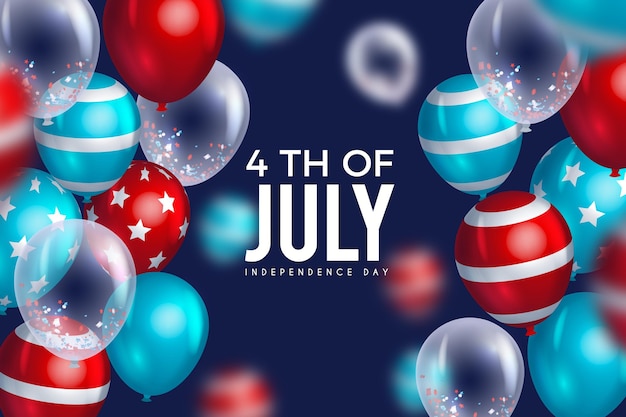 Fondo di festa dell'indipendenza degli SUA con i palloni