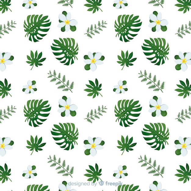 Fondo di foglie e fiori di Monstera