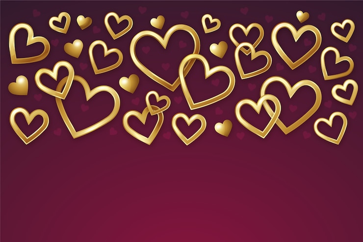 Vettore gratuito fondo di san valentino d'oro