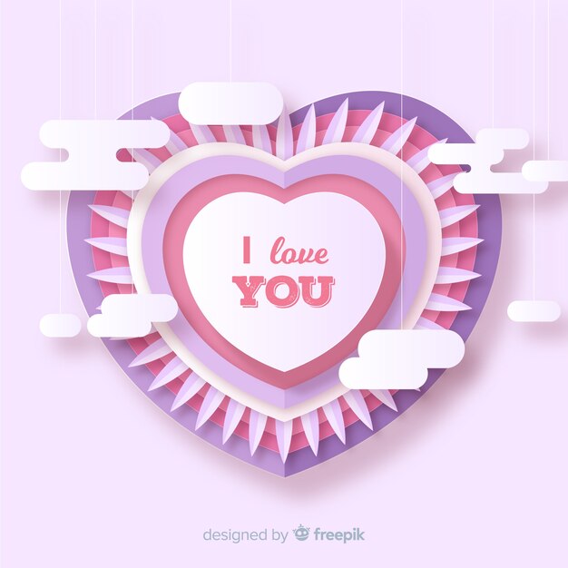 Fondo di San Valentino del cuore di carta