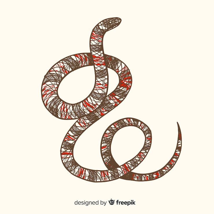 Vettore gratuito fondo di serpente corallo disegnato a mano realistico