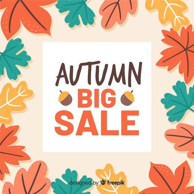 Fondo di vendita autunno disegnato a mano