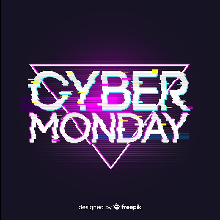 Vettore gratuito fondo di vendita di cyber lunedì con effetto di glitch