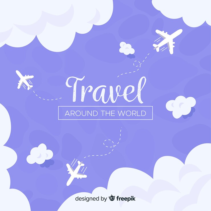Vettore gratuito fondo di viaggio disegnato a mano