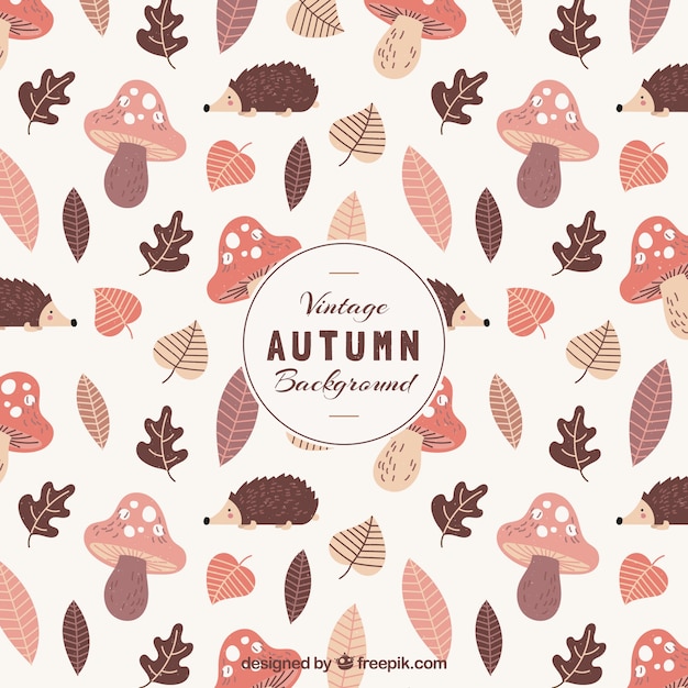 Fondo disegnato a mano adorabile delle foglie di autunno