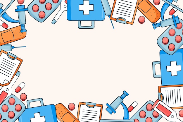 Fondo disegnato a mano del giorno del medico nazionale