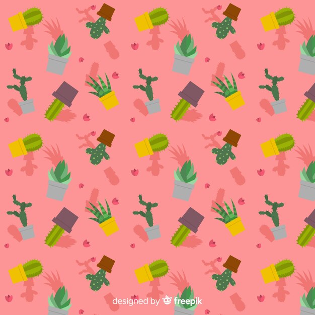 Fondo disegnato a mano del modello del cactus